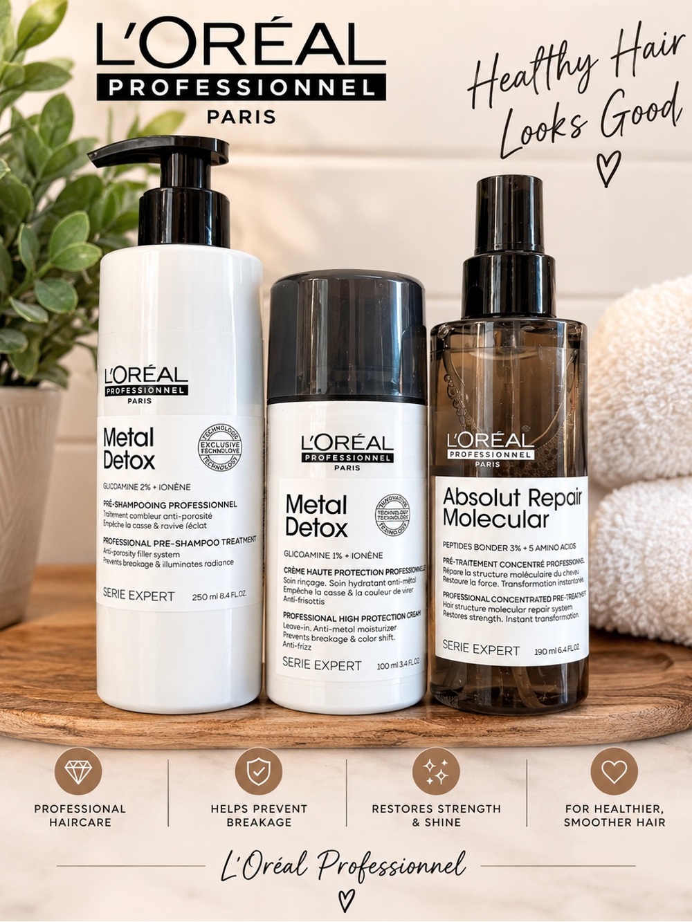 L’ORÉAL Metal Detox & Absolut Repair Molecular Set PLUS LEAVE-IN moisturizer